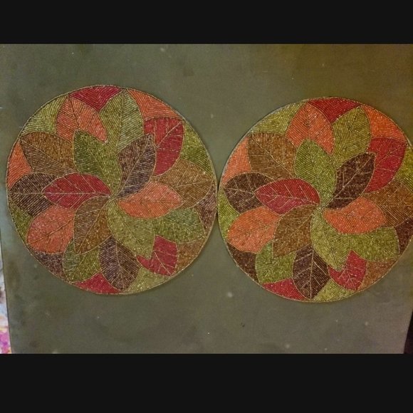 Pier 1 Holiday Pier One Beaded Fall Placemats Charger 5 Poshmark